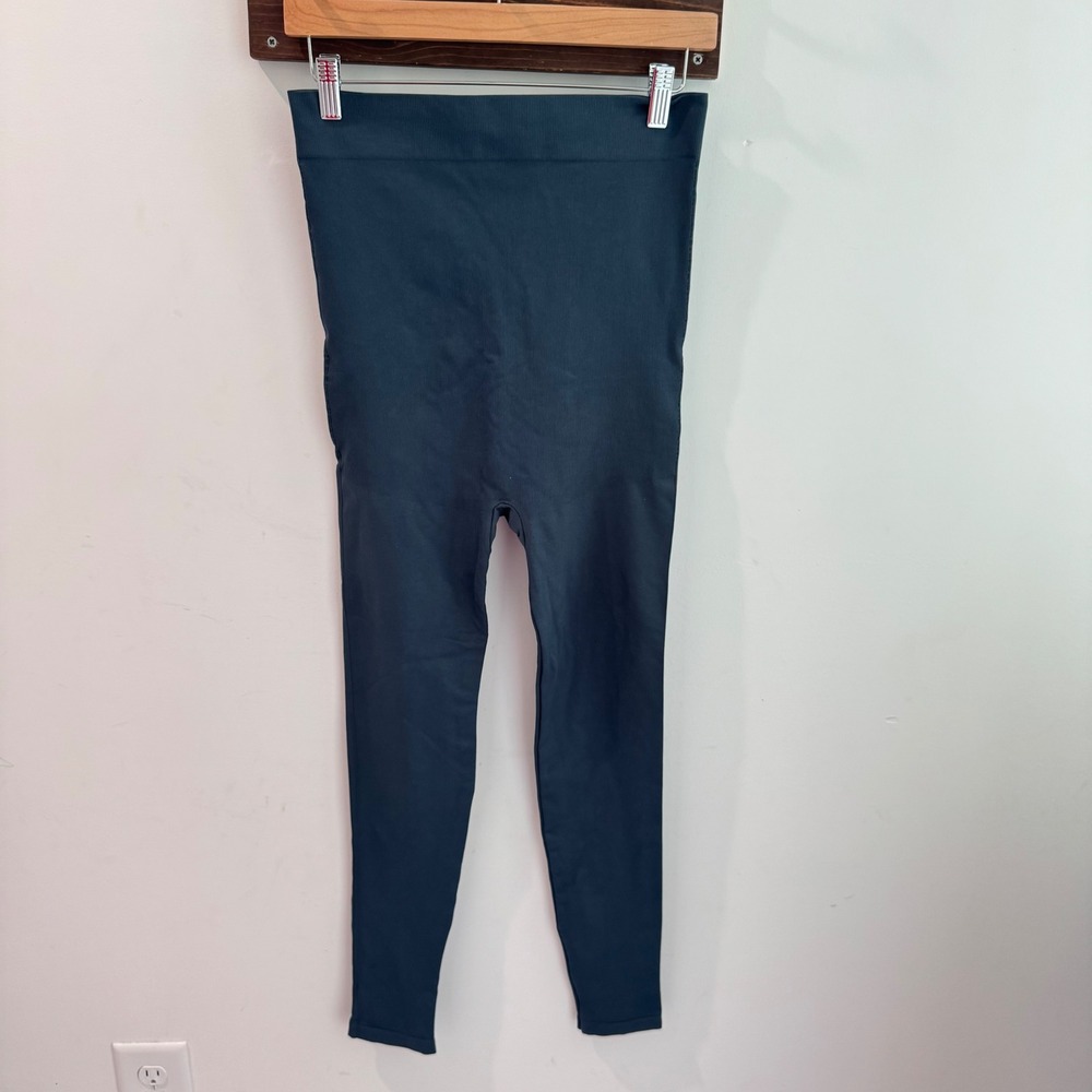 Blanqi Everyday Maternity‎ Leggings High Waist Seamless Blue Size Large